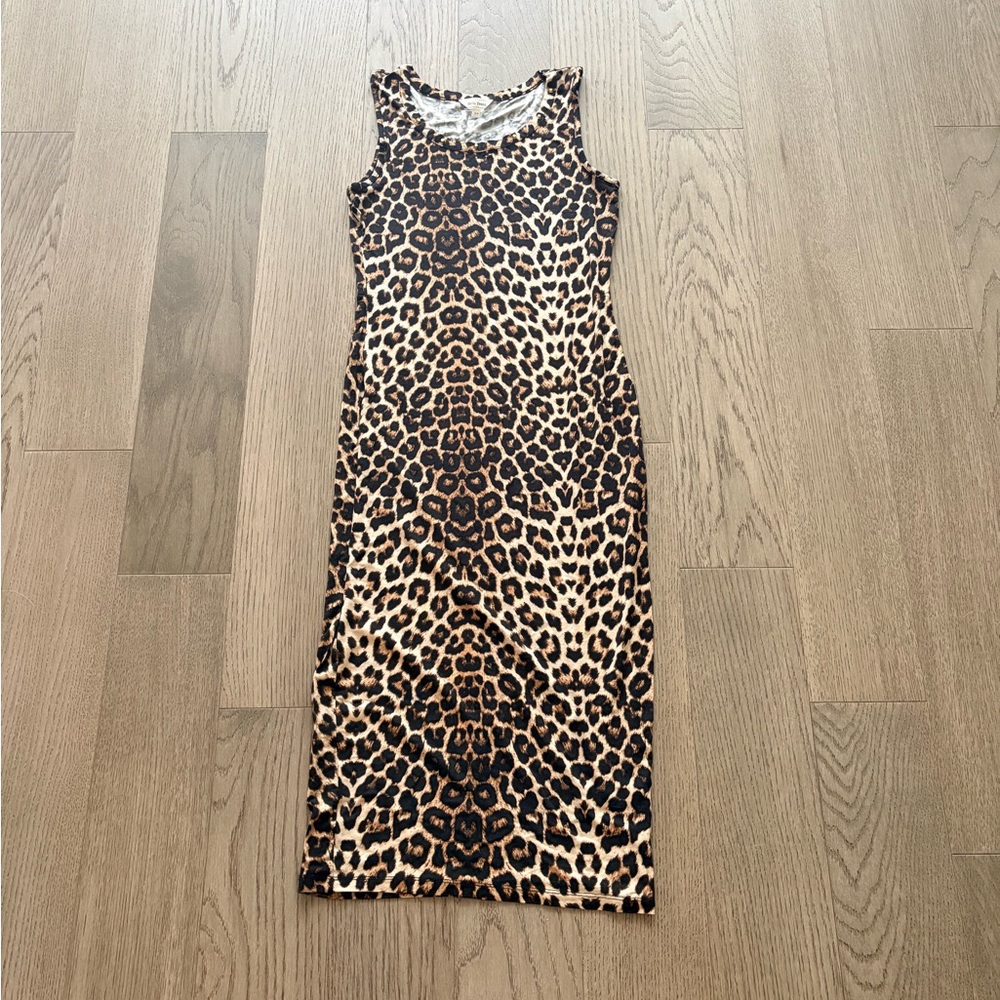 Stella Tweed Leopard Print Midi Dress